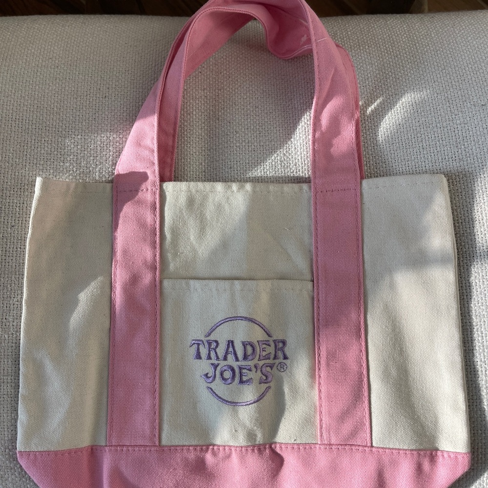 NEW Trader Joe’s Pink and Cream Tote Bag